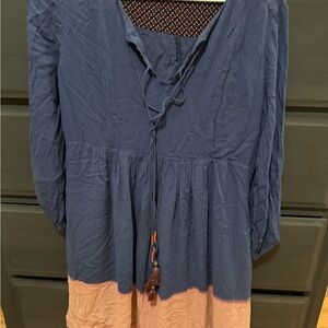 HOLDING HORSES Blue and Pink Dress